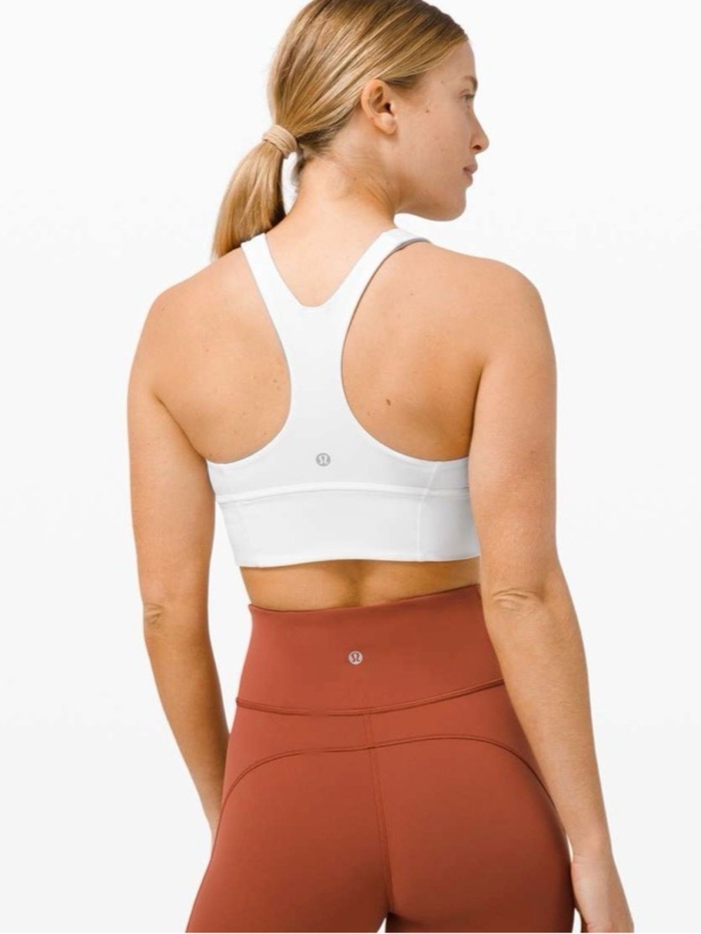 Lululemon White Racerback Sports Bra